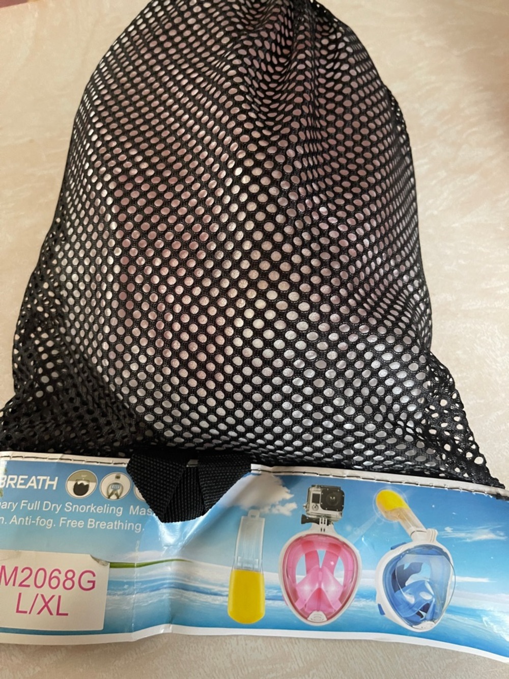 Free Breath Full-Face Dry Snorkeling Mask - Pink